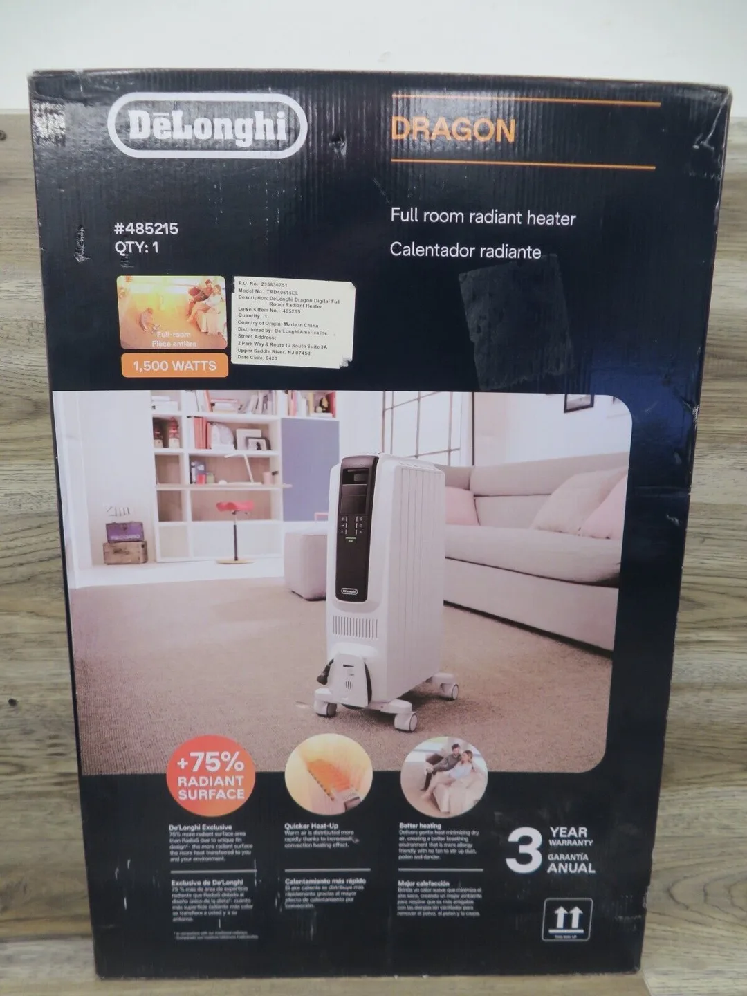 De'Longhi Dragon Full Room Radiant Heater image indicator(2)