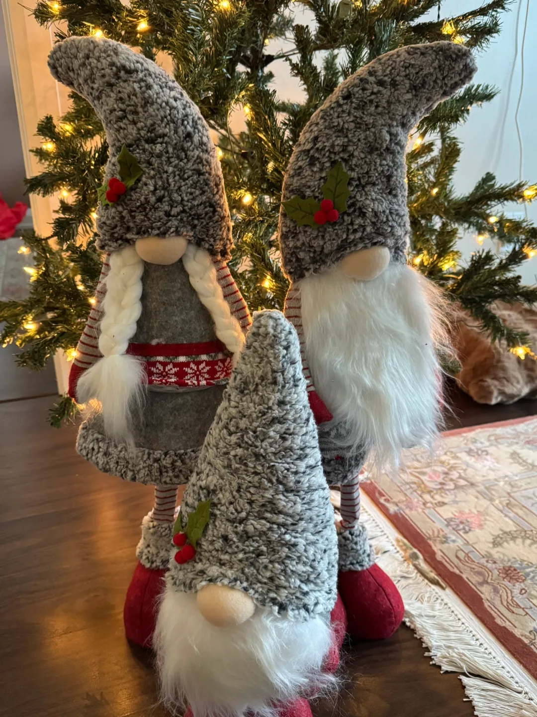 Set of 3 Grey Christmas Gnomes thumbnail