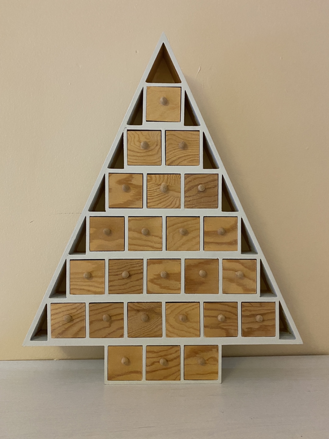 Wooden Christmas Tree Advent Calendar