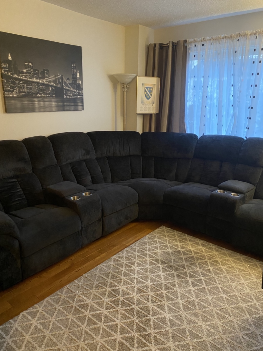Dark gray/charcoal Reclining Sectional Sofa