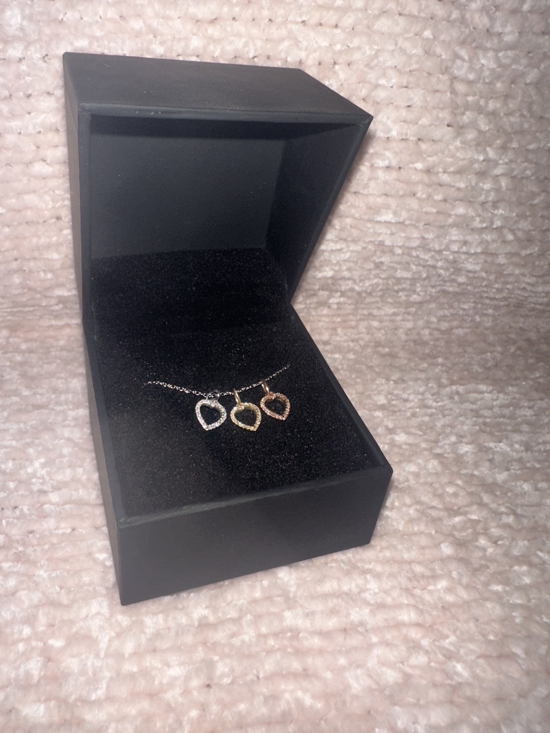 Zales Triple Diamond Heart Tri-Tone Pendant - photo 3