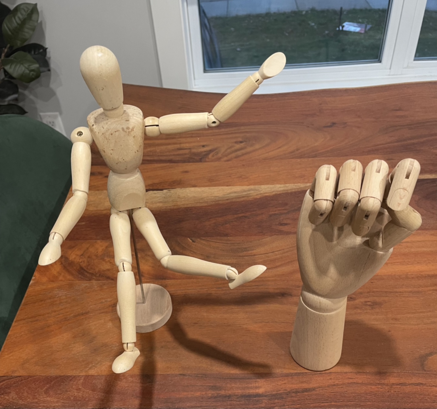Wooden Artist's Mannequin and Hand - photo 3