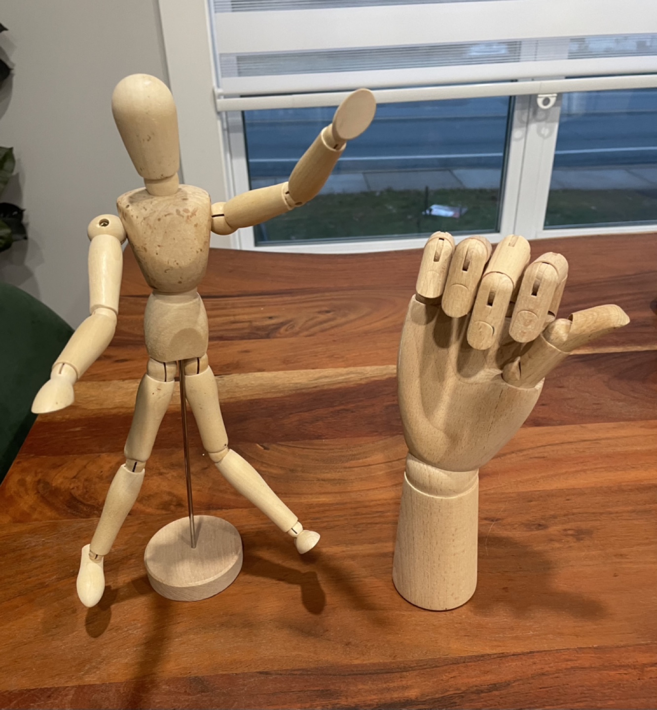 Wooden Artist's Mannequin and Hand - photo 2
