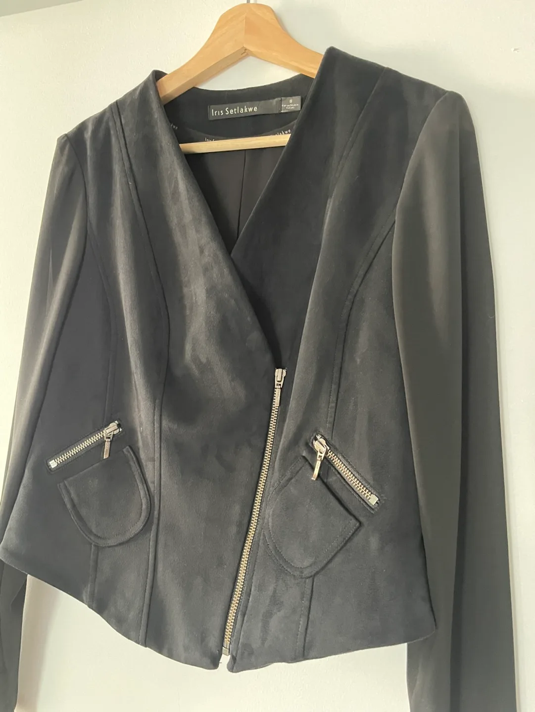 Iris Setlakwe Black Suede Jacket #ThriftyPicks image indicator(4)