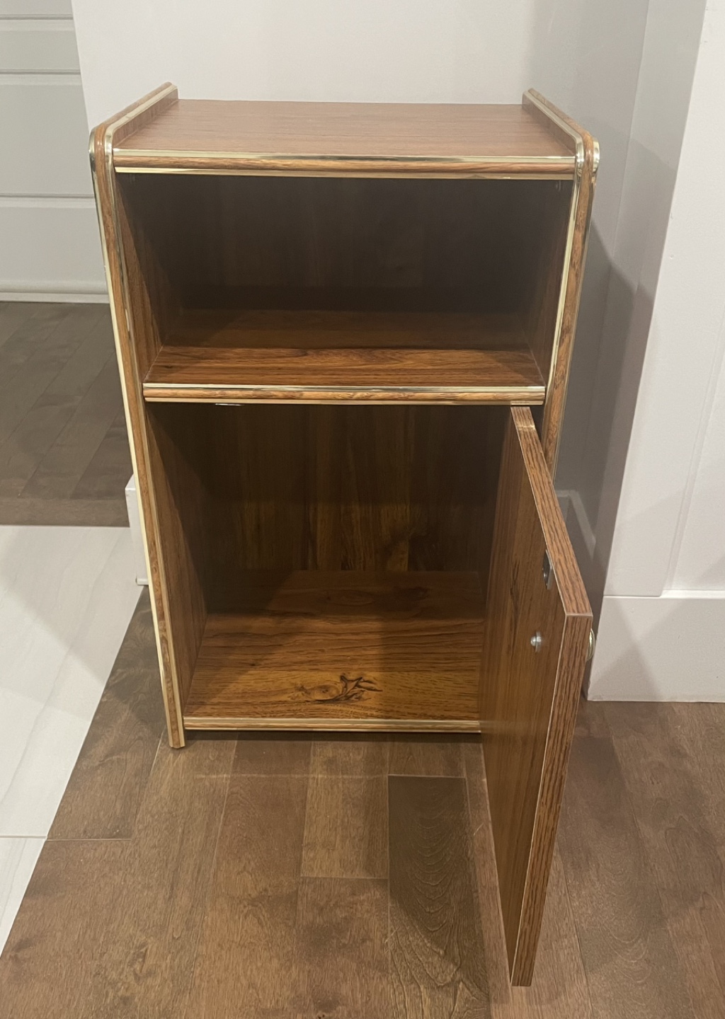 Vintage Wooden Nightstand with Storage - photo 4