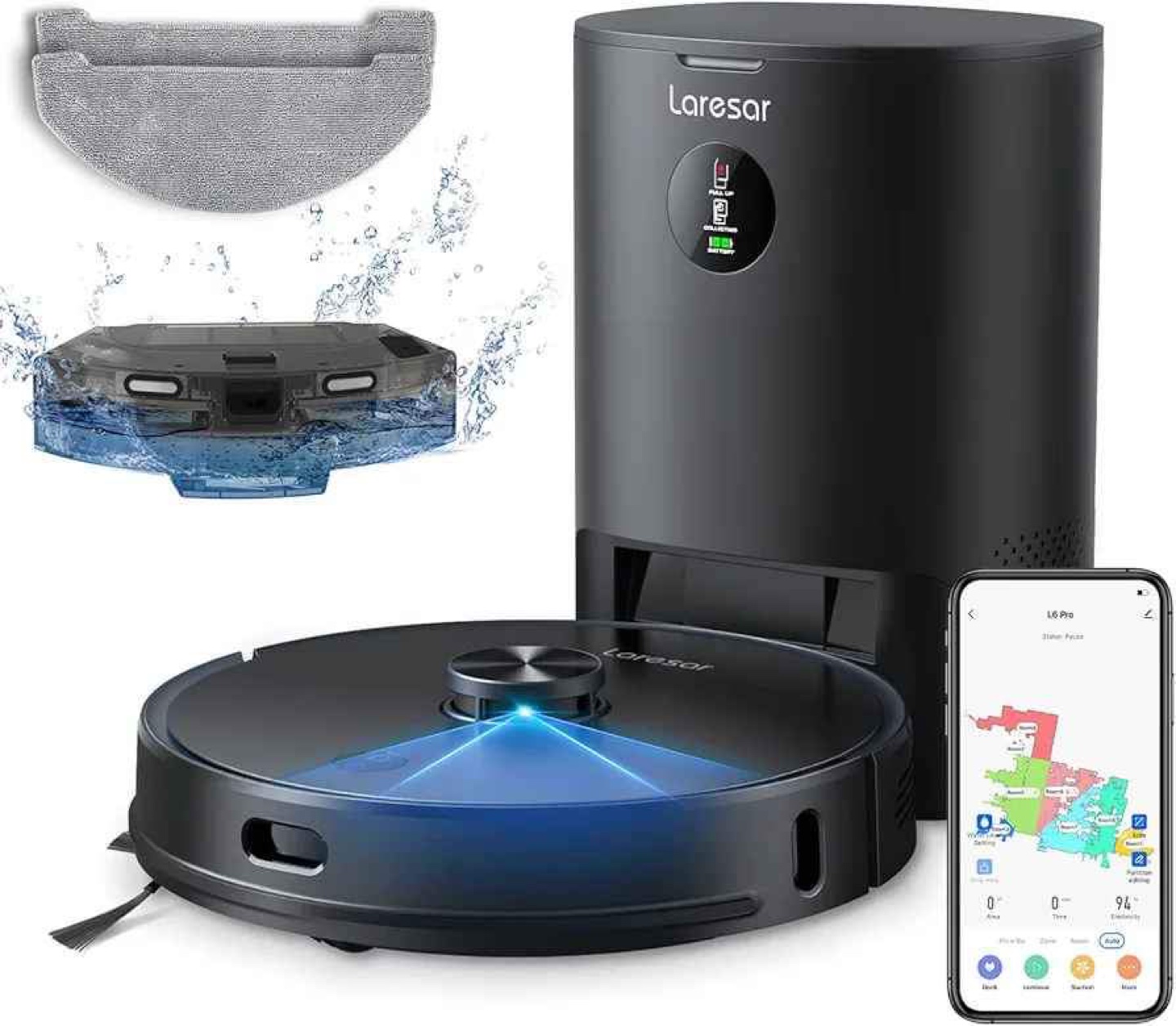 Laresar L6 Pro Robot Vacuum and Mop with Self Emptying Dustbin - photo 5