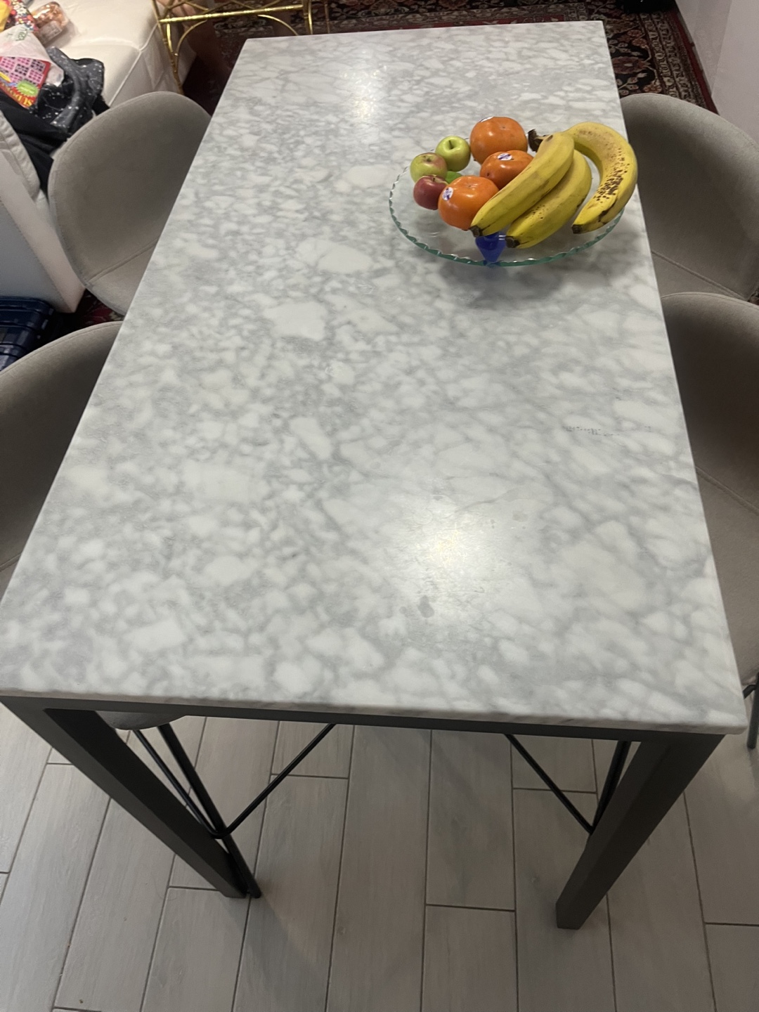 Marble Kitchen Counter Table and 4 Stools - photo 5