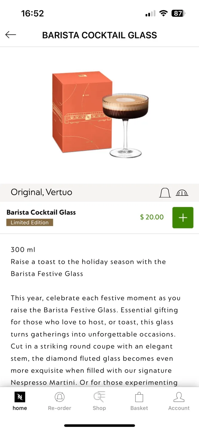 Nespresso - 2 Barista Cocktail Glasses - Brand new image indicator(4)