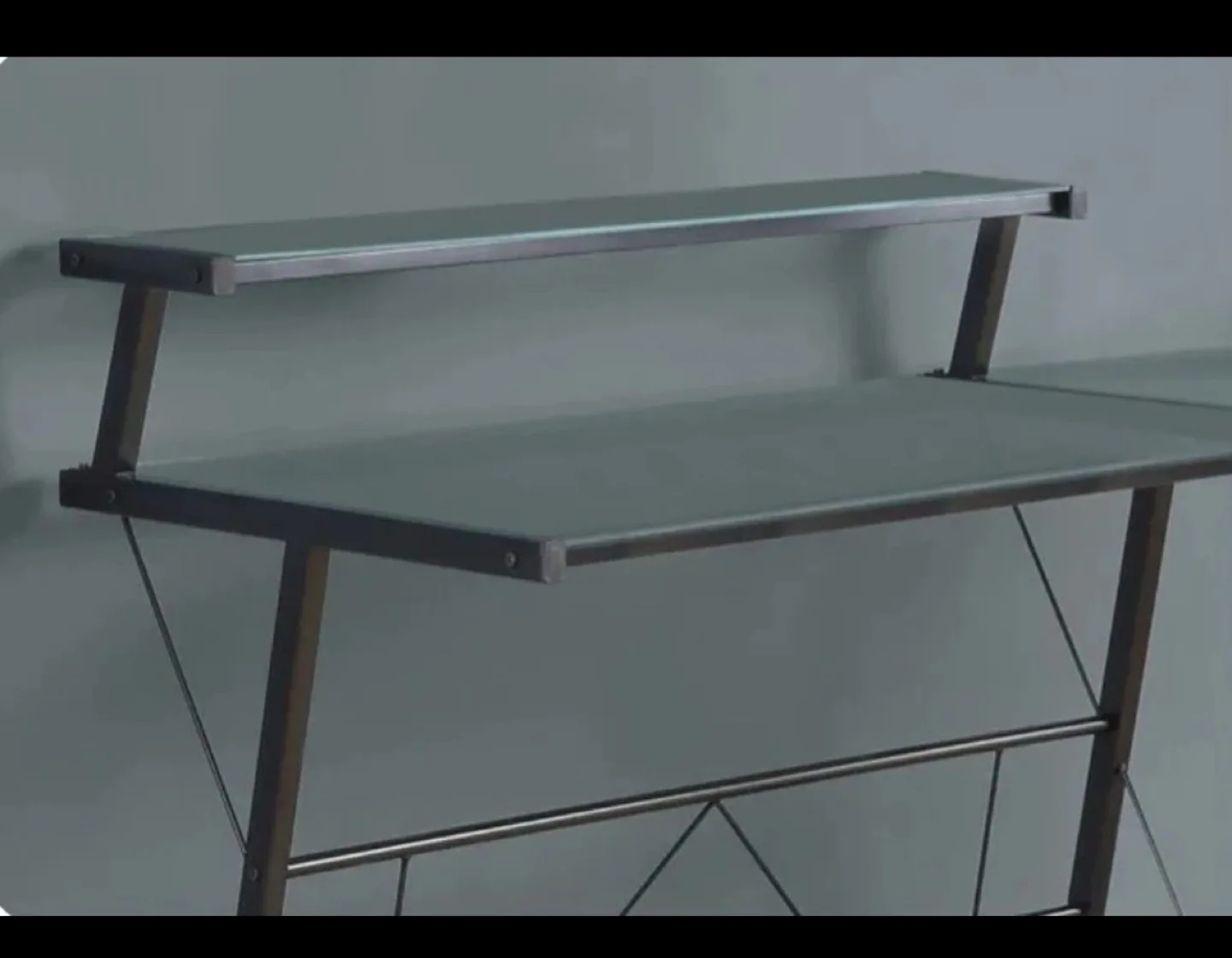 L-Shape Glass Desk (Metal and Glass) image indicator(3)