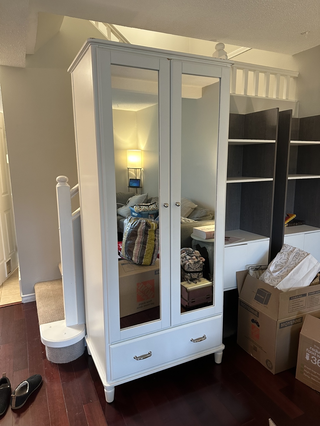 White Mirrored Armoire