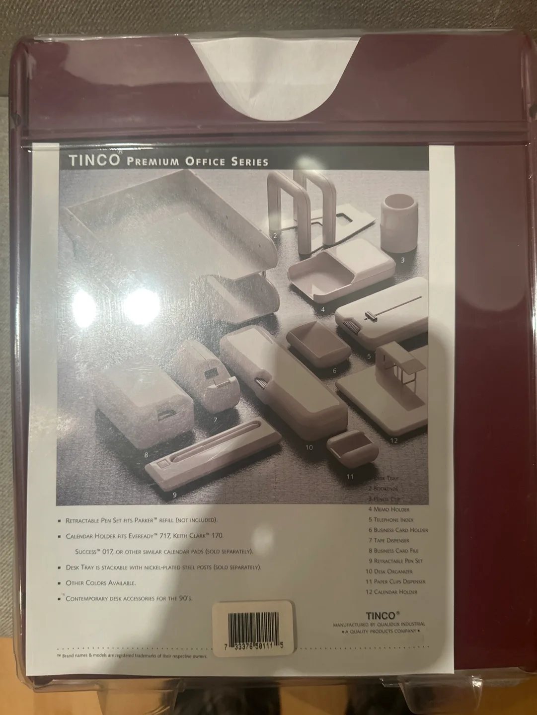 Tinco Desk Partners 5 Piece Office Set - Burgundy #ThriftyPicks image indicator(2)