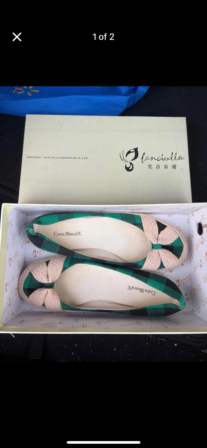 Green Plaid Flats, Never Worn image indicator(2)