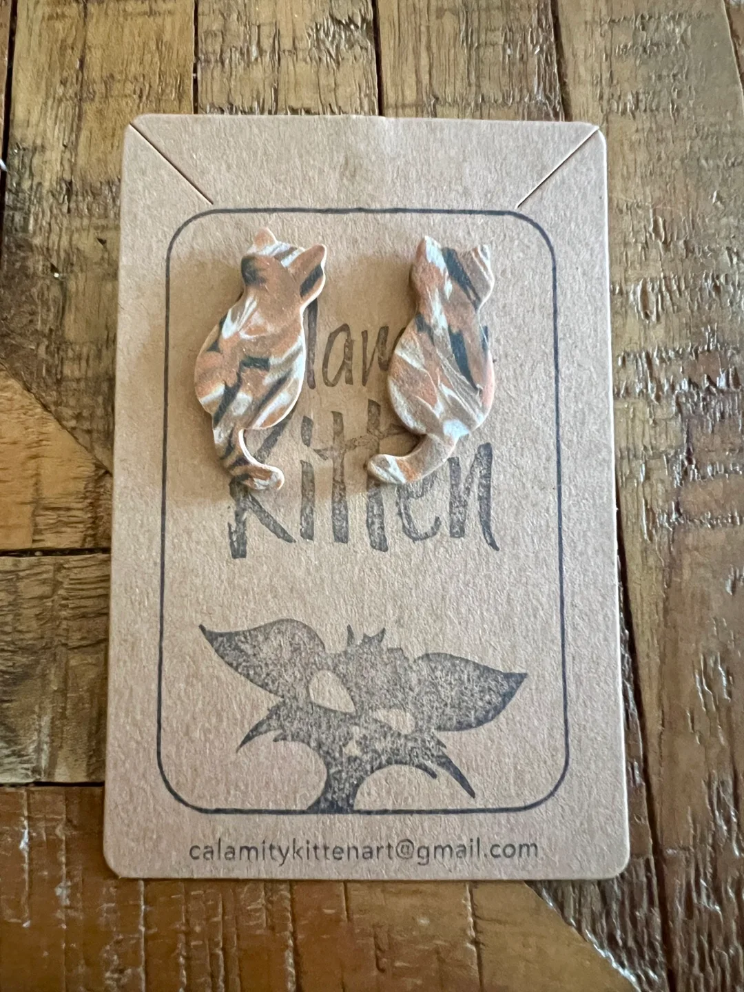 BNIP - Cat Stud Earrings thumbnail