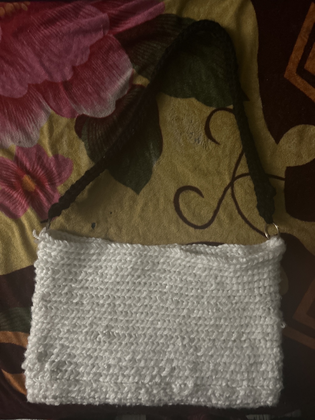 White Knit Bag with Black Strap - photo 3