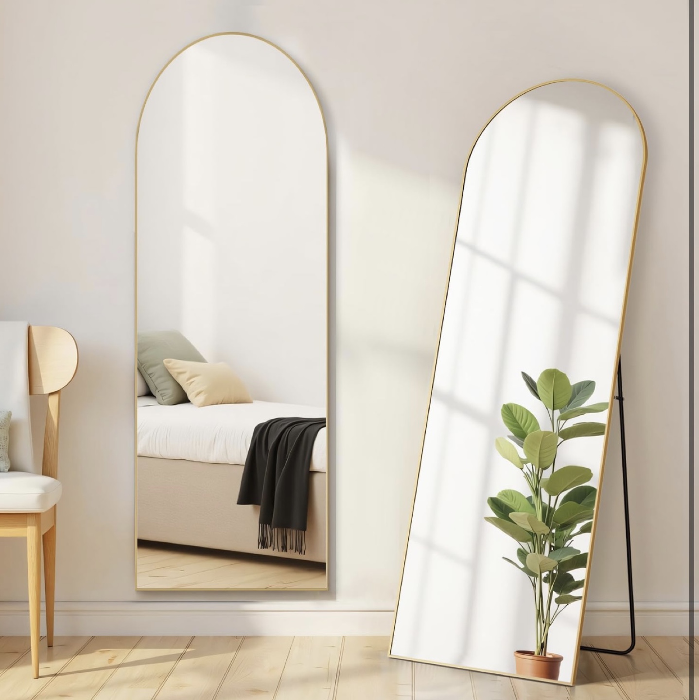 Full Length Arched Mirror with Stand