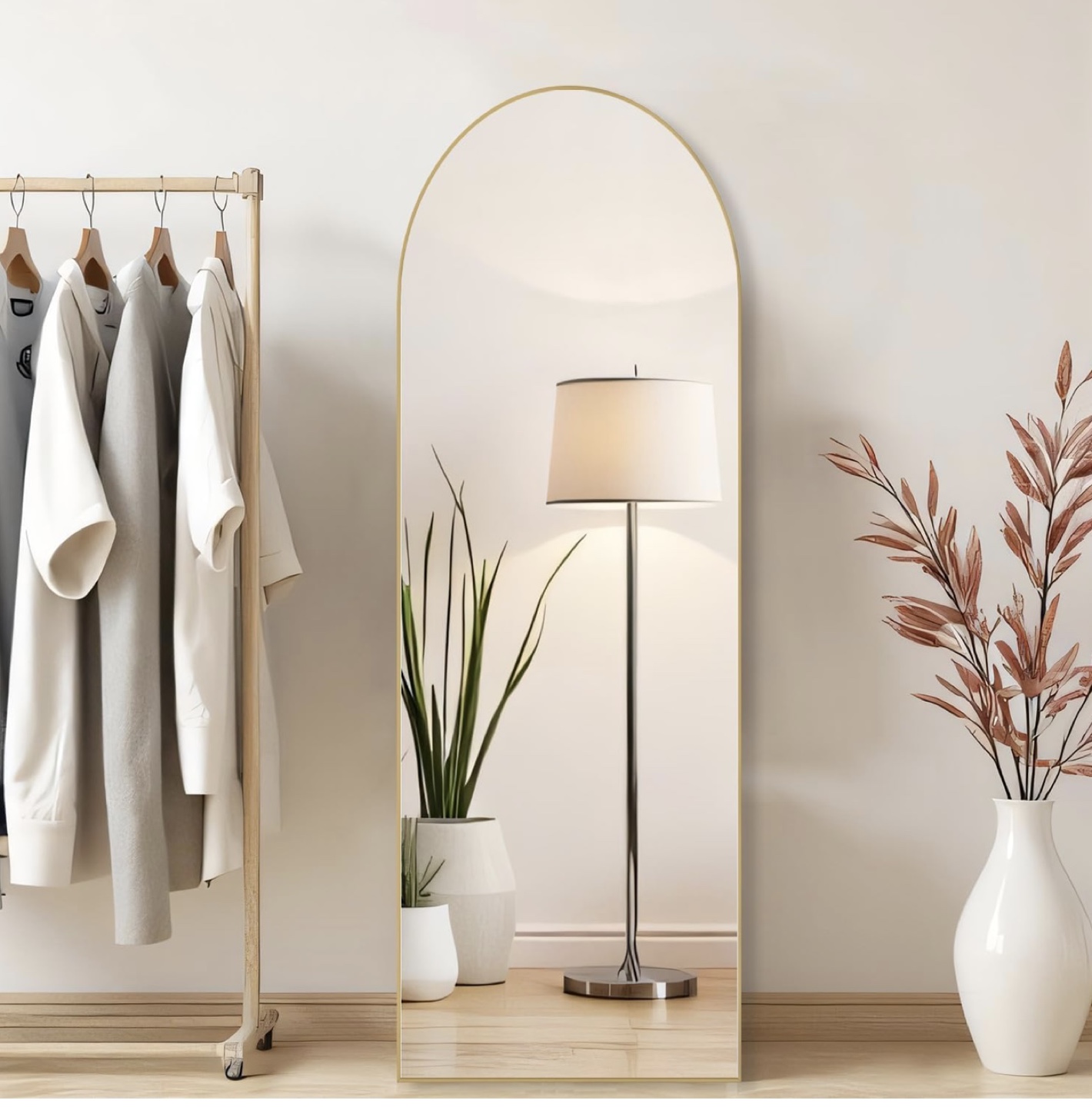 Full Length Arched Mirror with Stand - photo 2