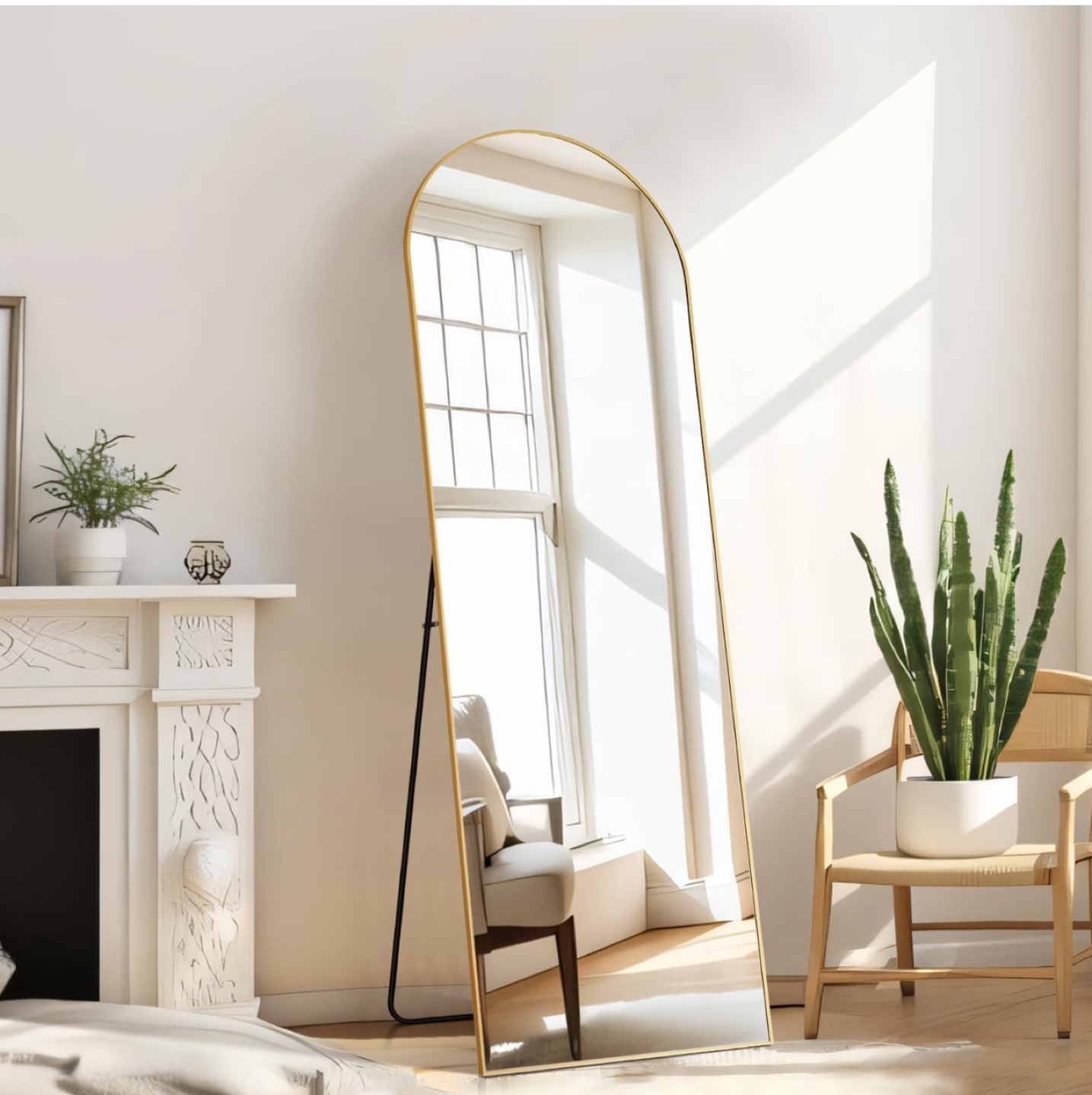 Full Length Arched Mirror with Stand - photo 3