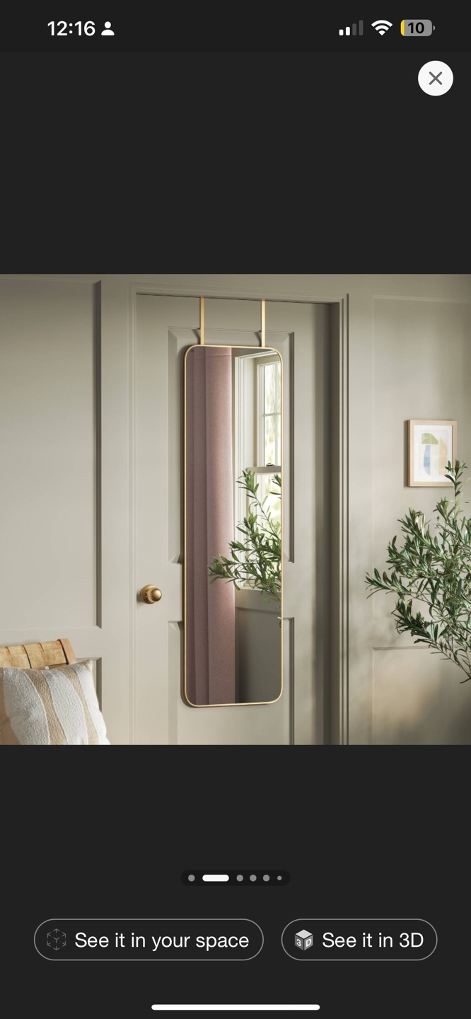 Over-the-Door Mirror Metal Brass Threshold Modern Mirror