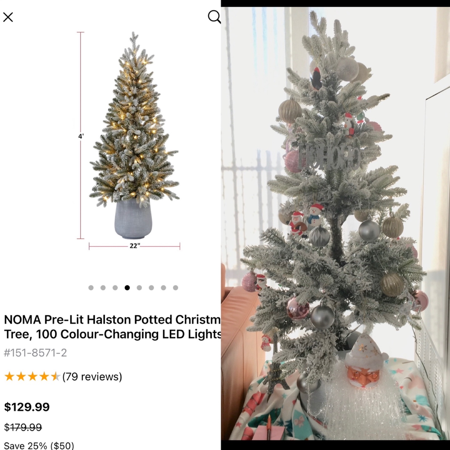 Pre-Lit Potted Christmas Tree - photo 3