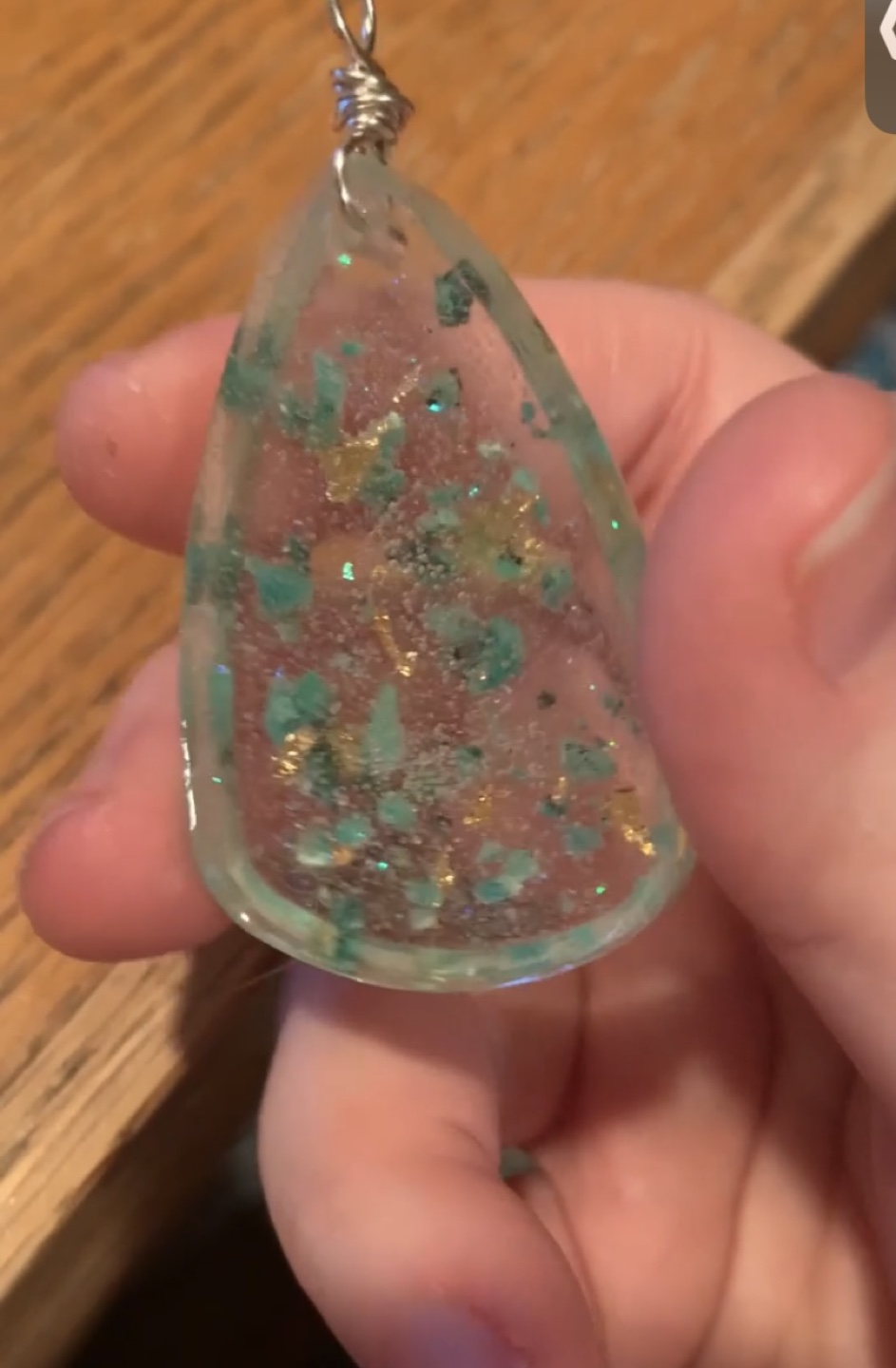 Chrysocolla Resin Pendant
