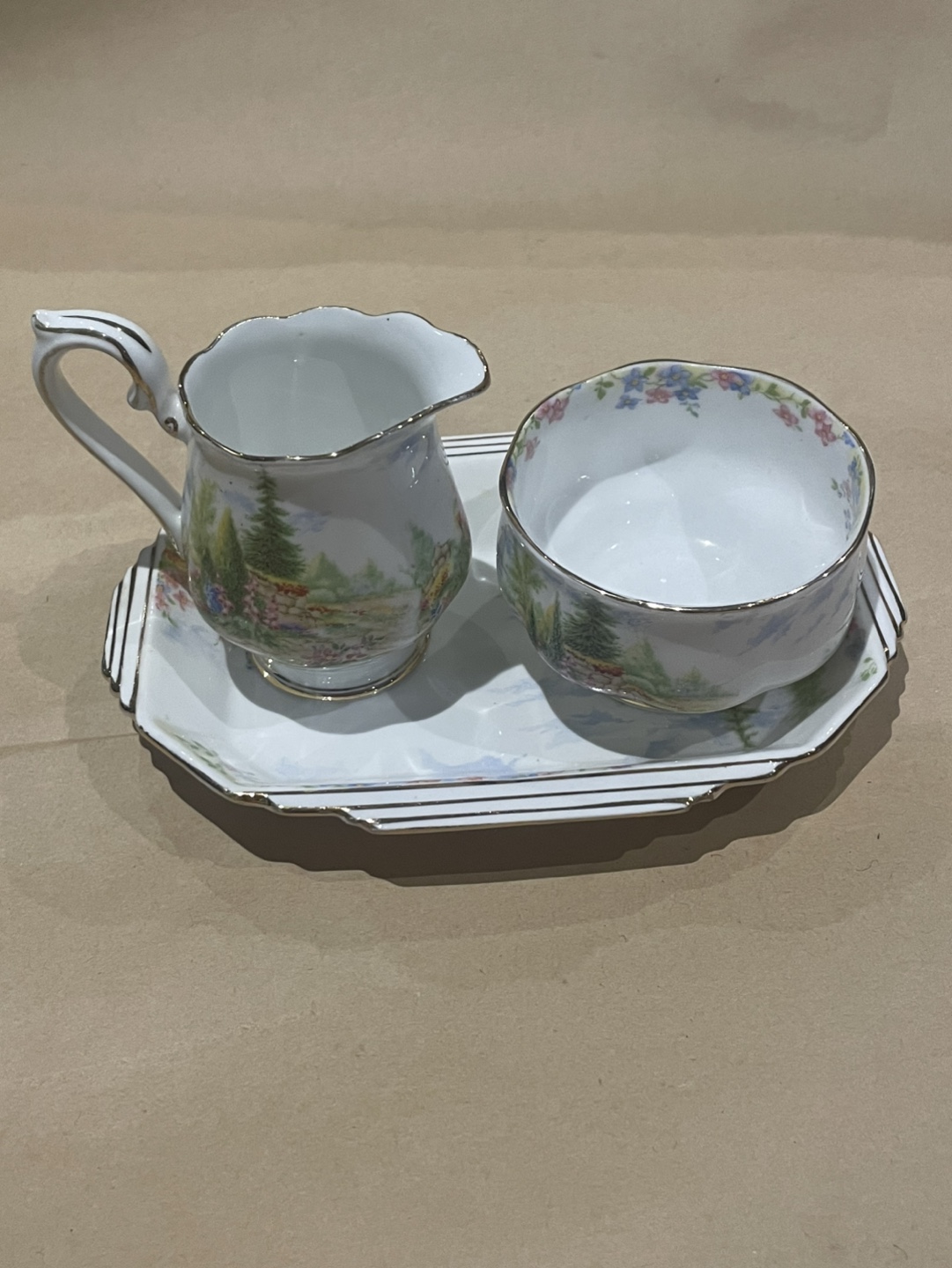 Royal Albert Kentish Rockery Cream and Sugar Set