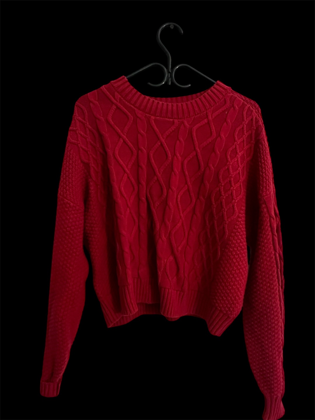 Hollister Red Cable Knit Sweater
