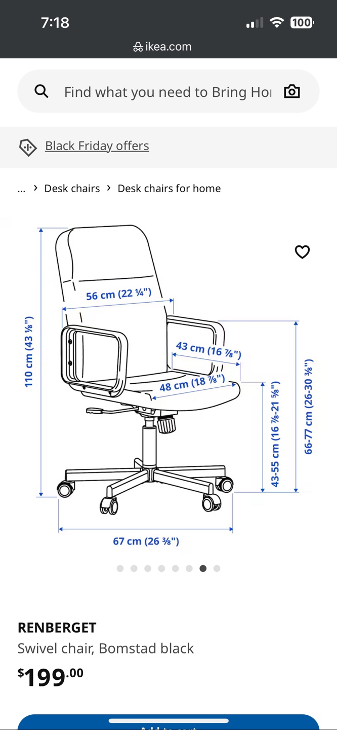 IKEA RENBERGET Swivel Chair. Computer chair. - photo 4