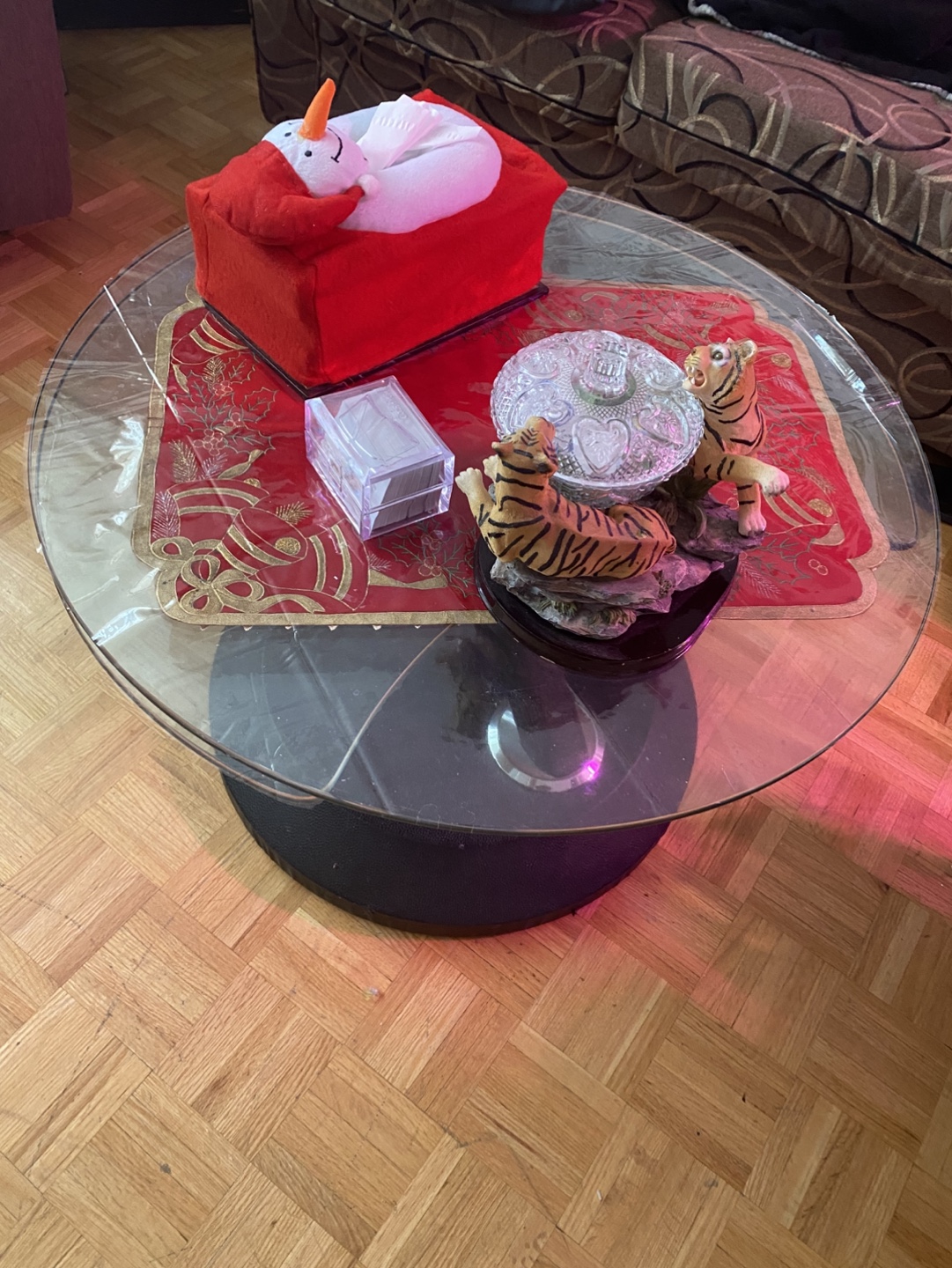 Glass Swivel Coffee Table Set of 3 - photo 2