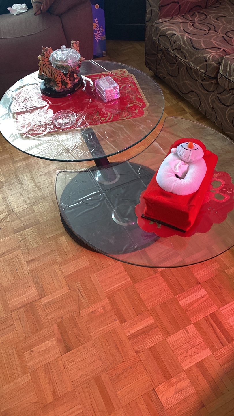 Glass Swivel Coffee Table Set of 3