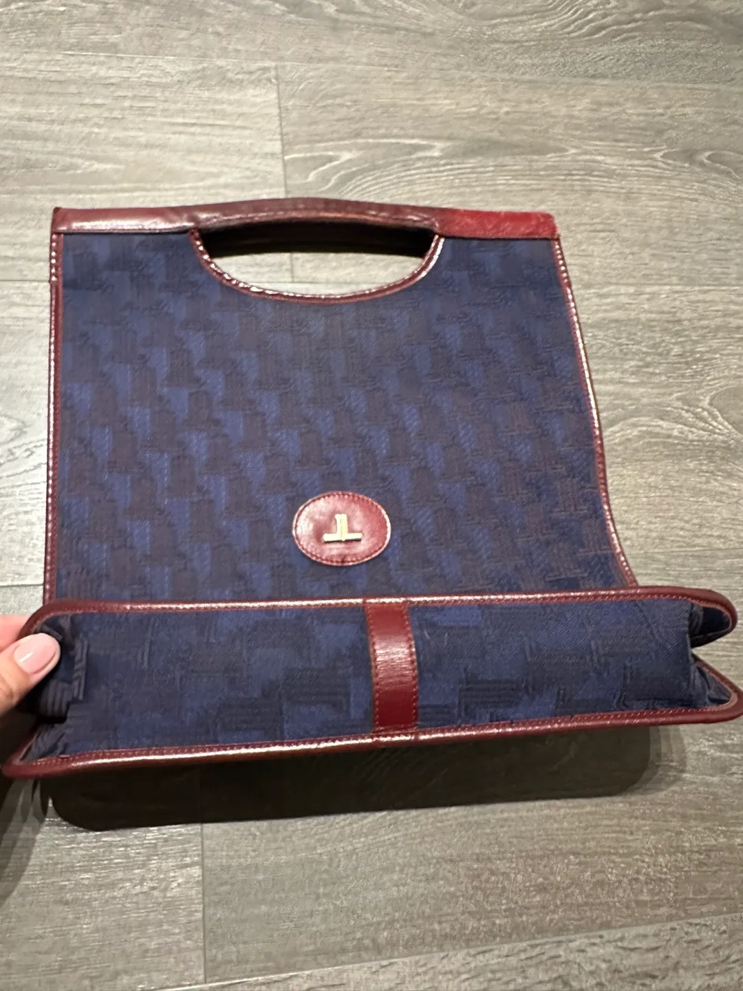 Authentic Lanvin Paris bag vintage blue France image indicator(4)