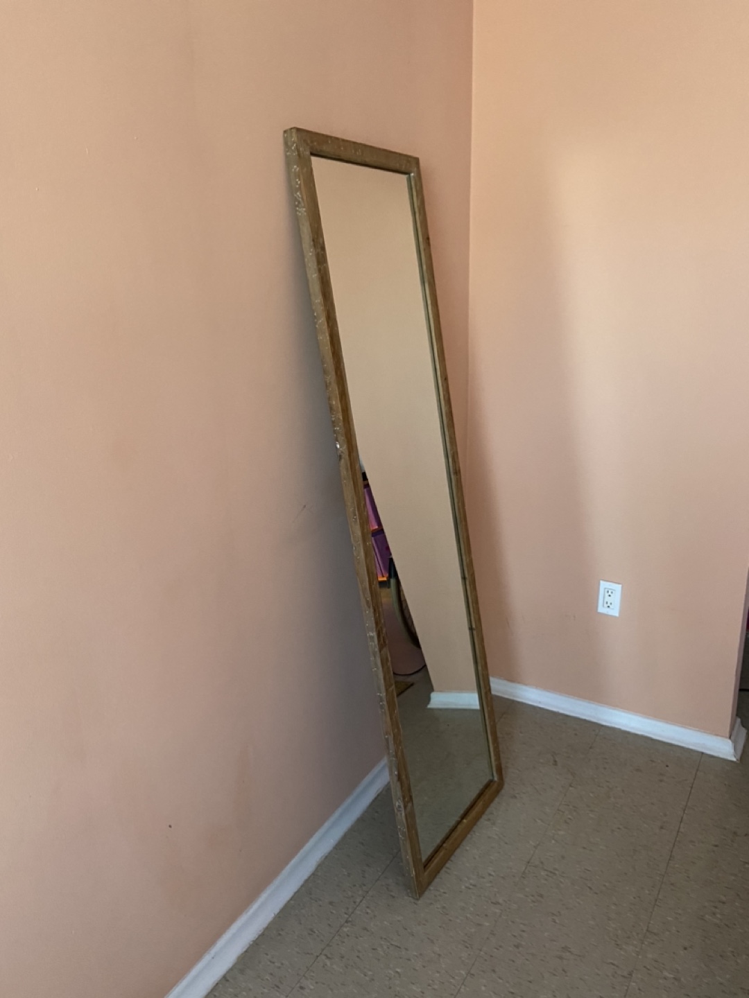 Full Length Mirror with Wooden Frame