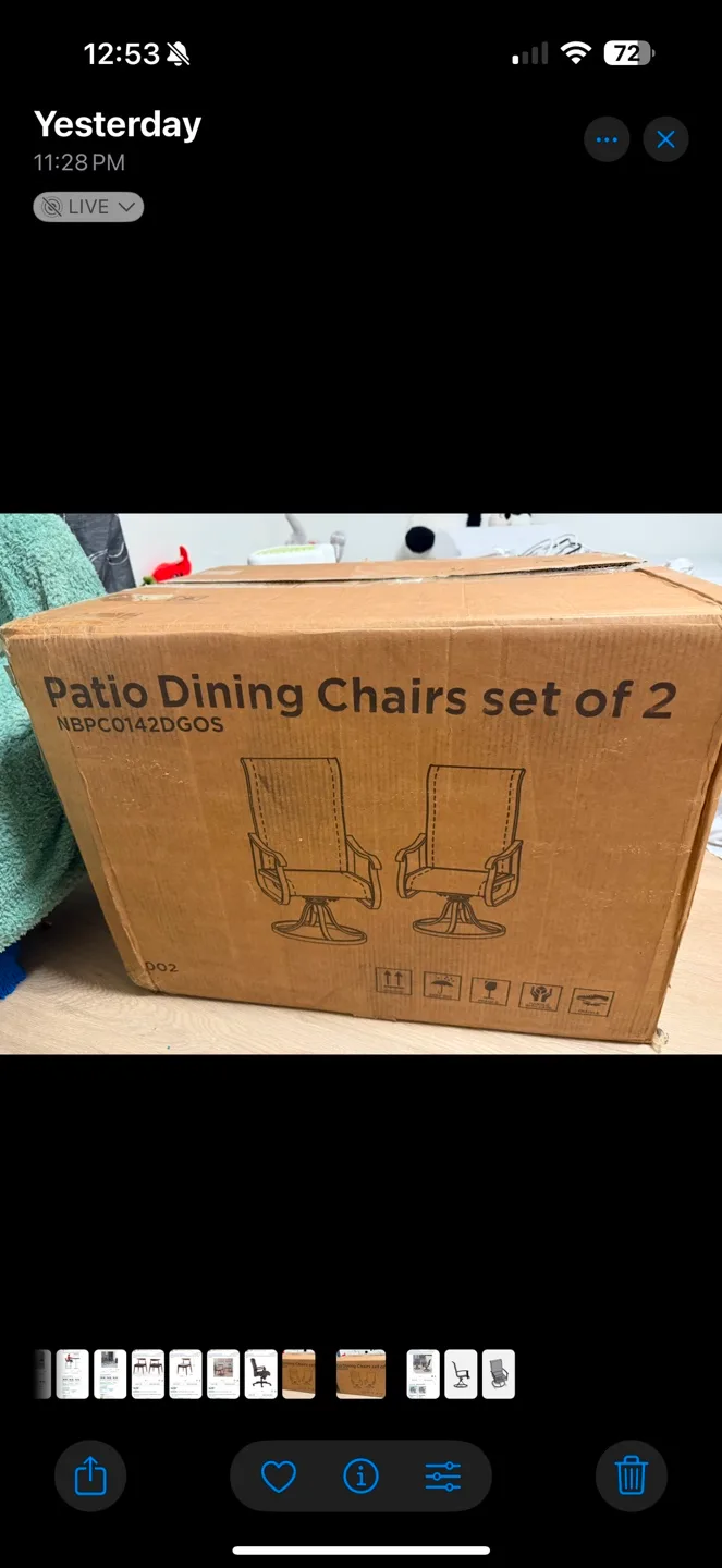 Amopatio Patio Swivel Chairs Set of 2,