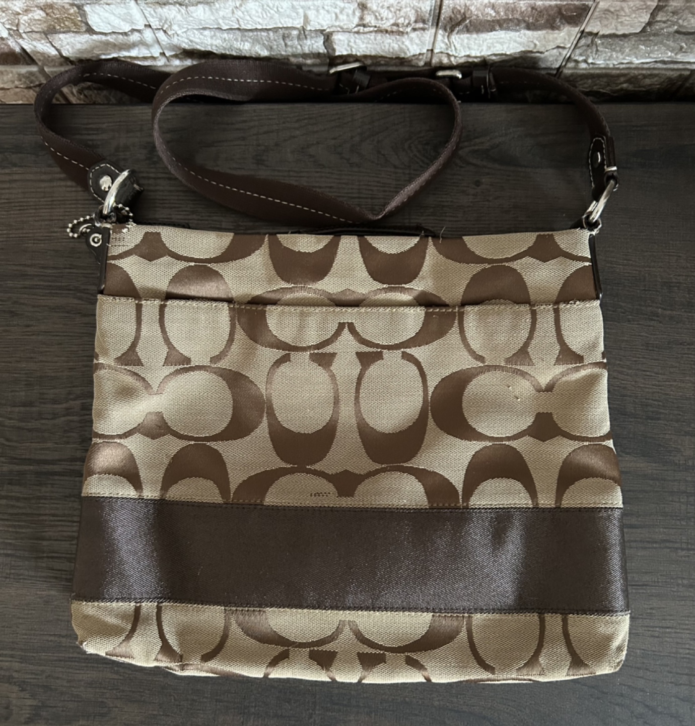 Authentic Coach Signature Brown/khaki Crossbody Bag - photo 2