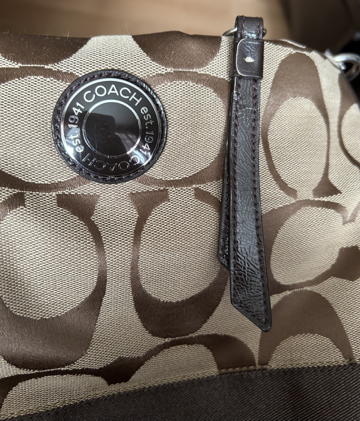 Authentic Coach Signature Brown/khaki Crossbody Bag - photo 4