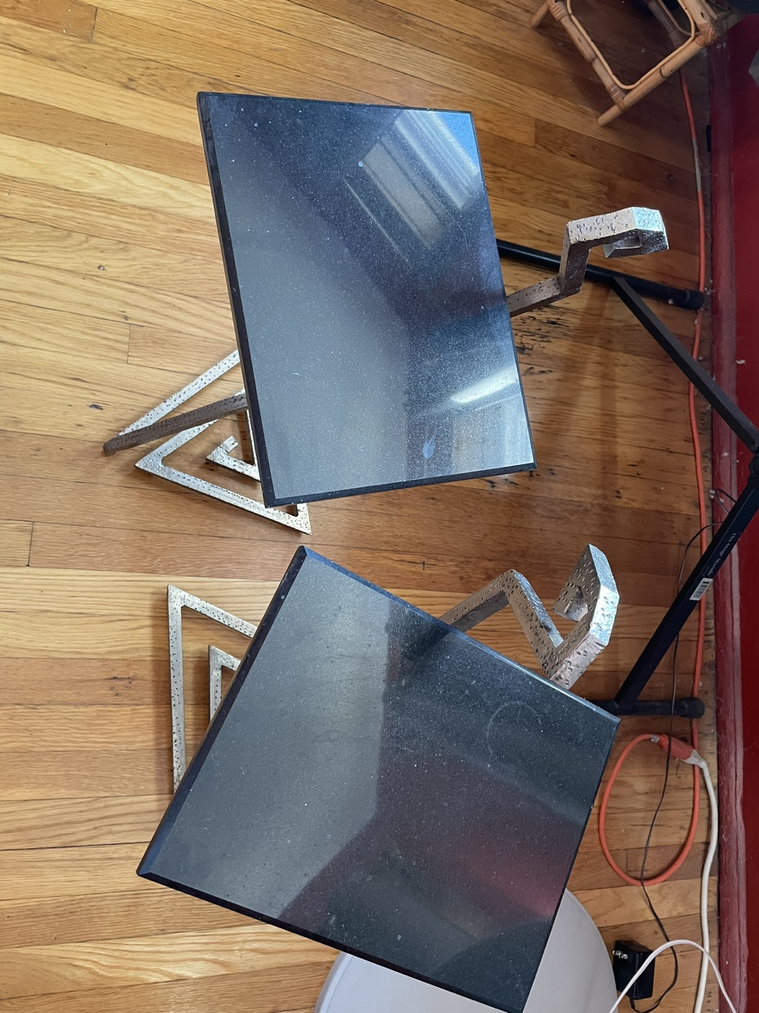Pair of Metal and Marble Accent Tables - photo 3
