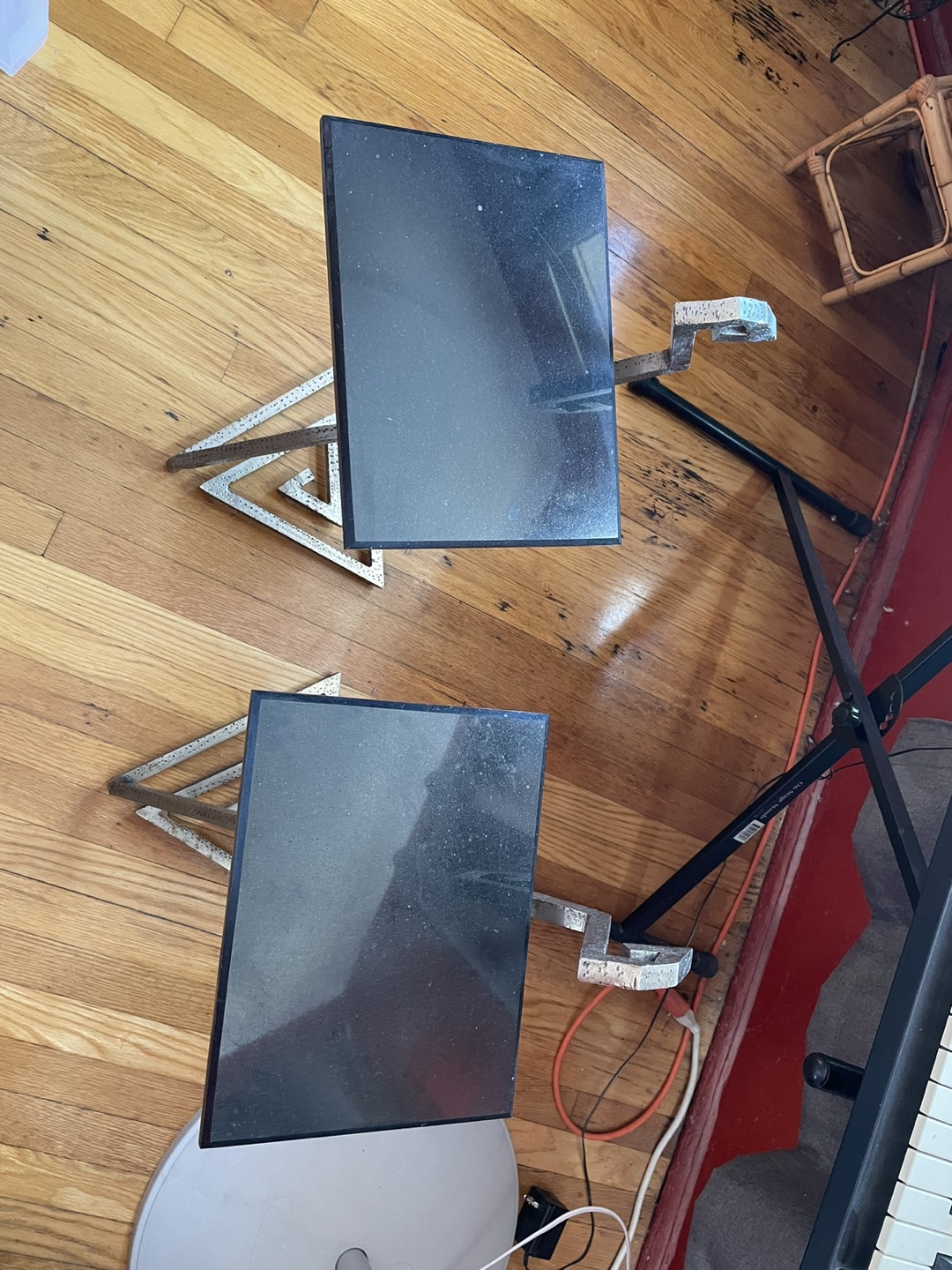 Pair of Metal and Marble Accent Tables - photo 2