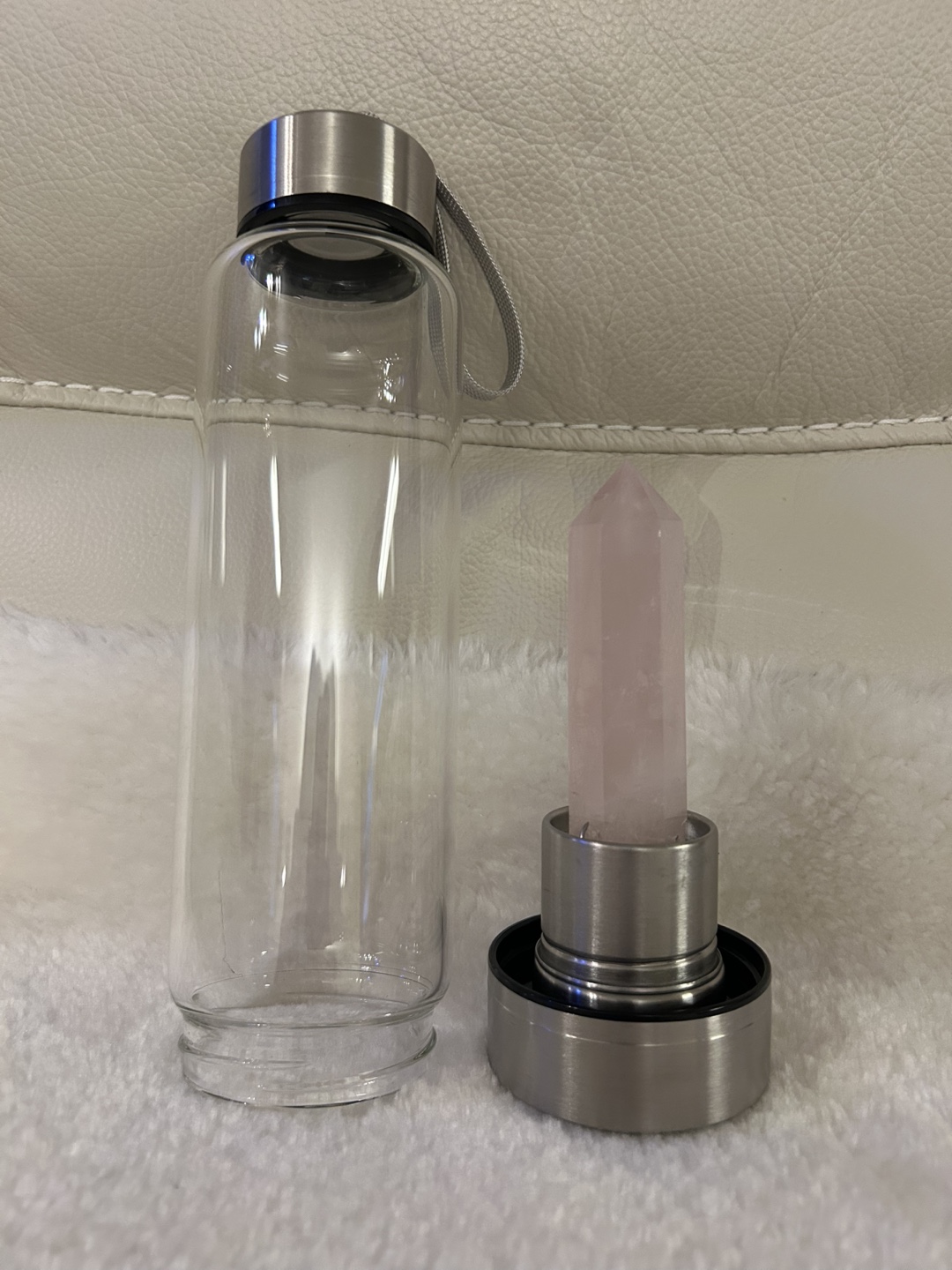 Rose Quartz Crystal Infused Water Bottle - photo 2