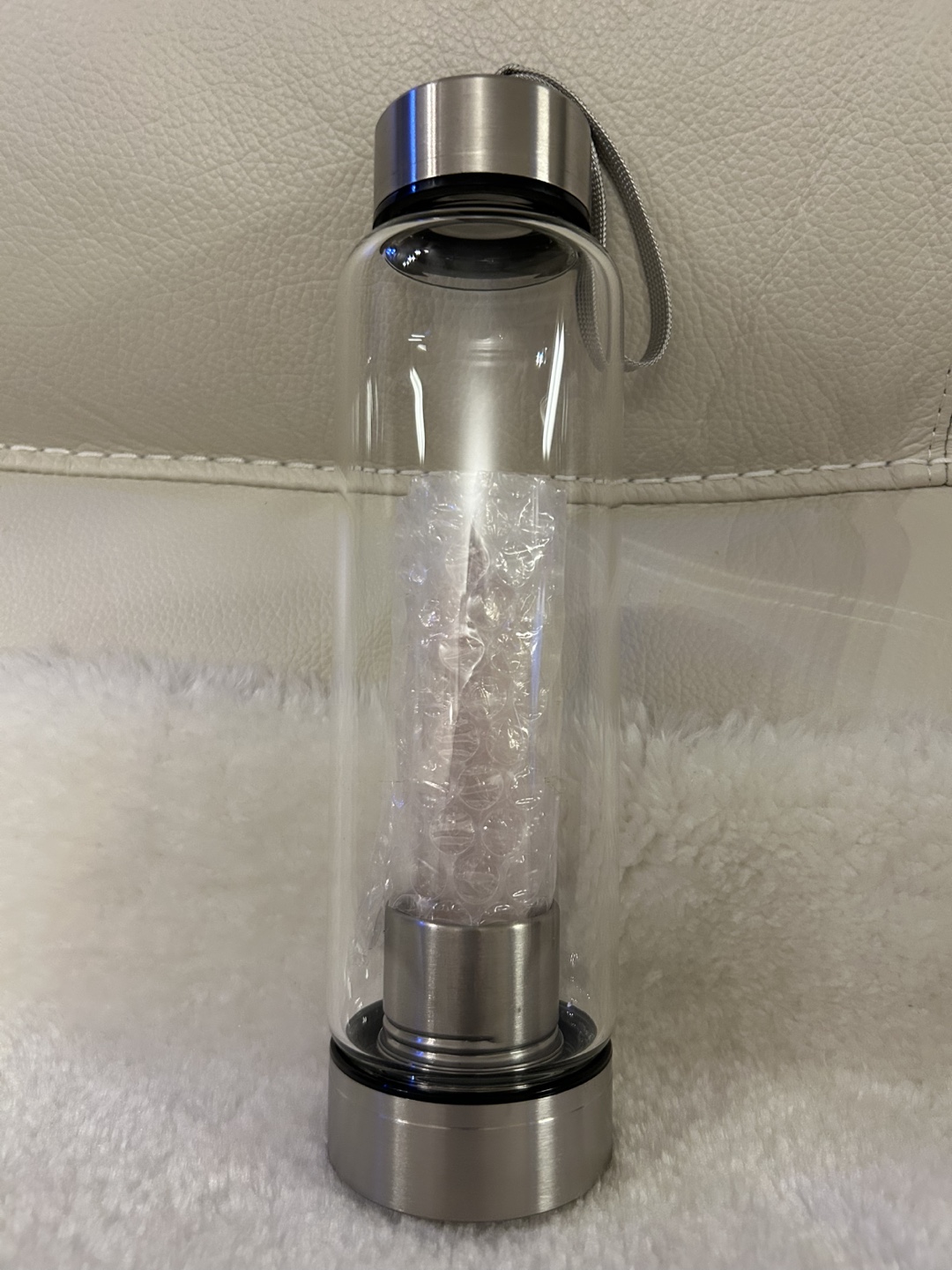 Rose Quartz Crystal Infused Water Bottle - photo 3