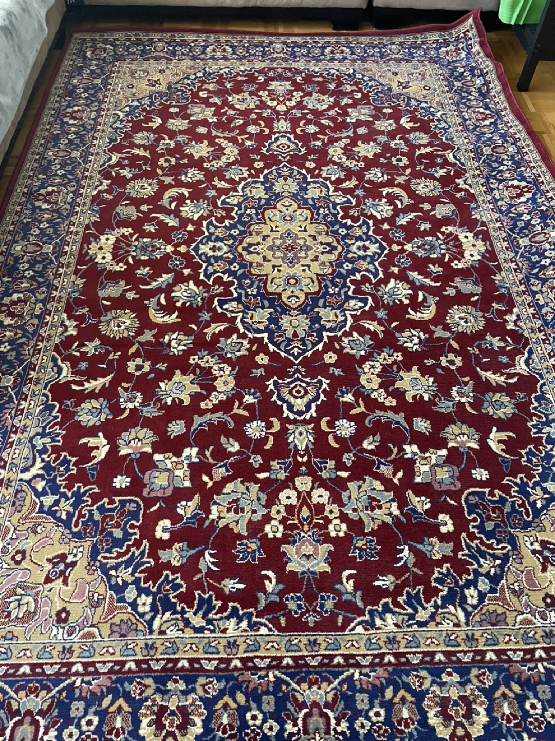 Red and Blue Floral Area Rug - photo 3