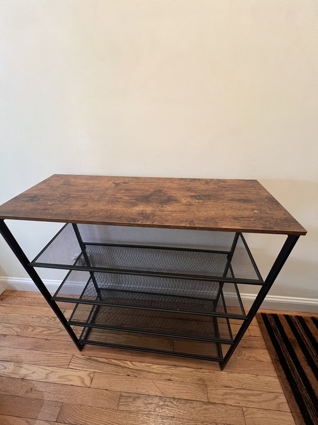 5-Tier Shoe Rack with Wood Top