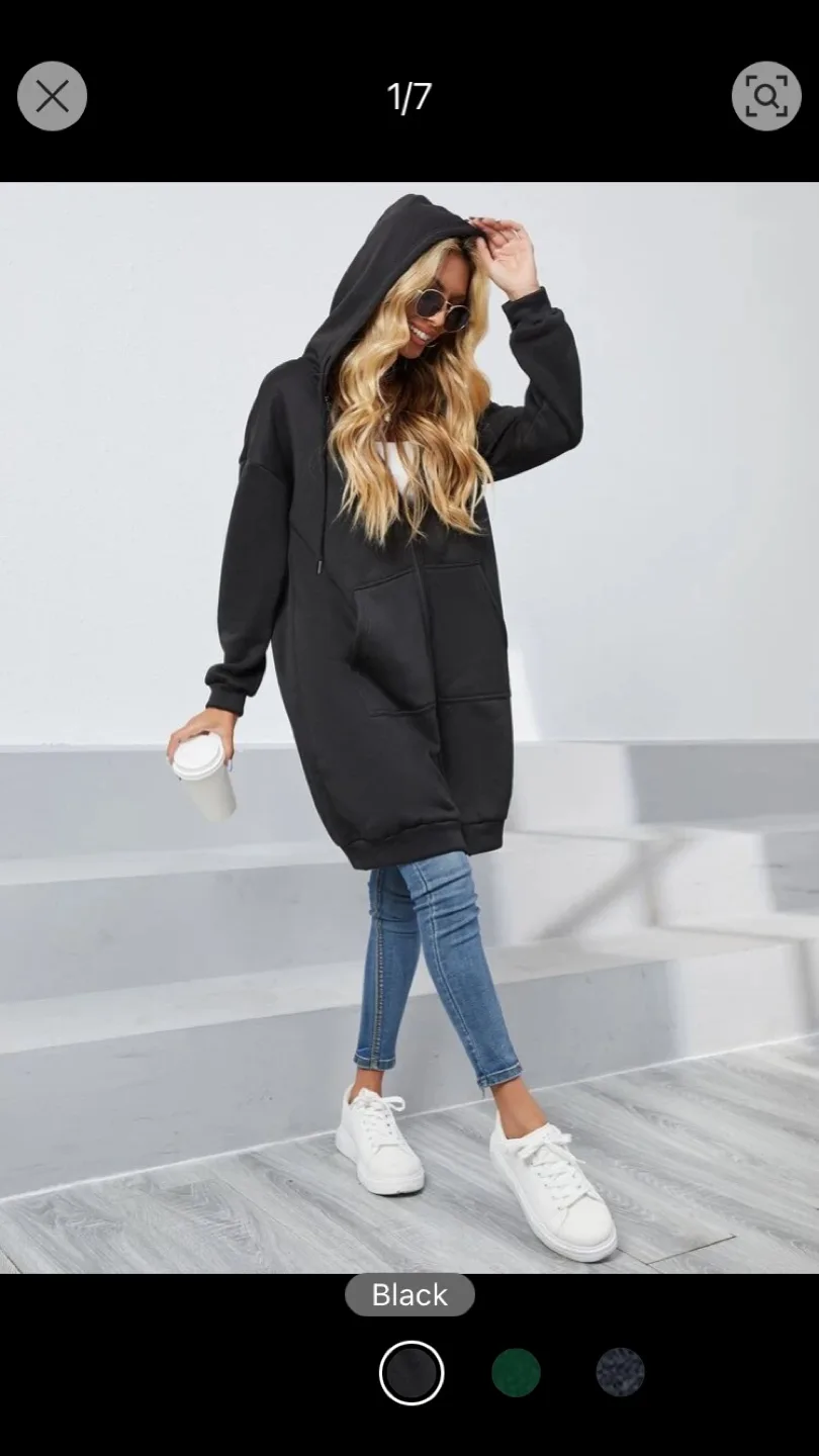 New!! Grey Long Sleeve Zip Up Hoodie image indicator(3)