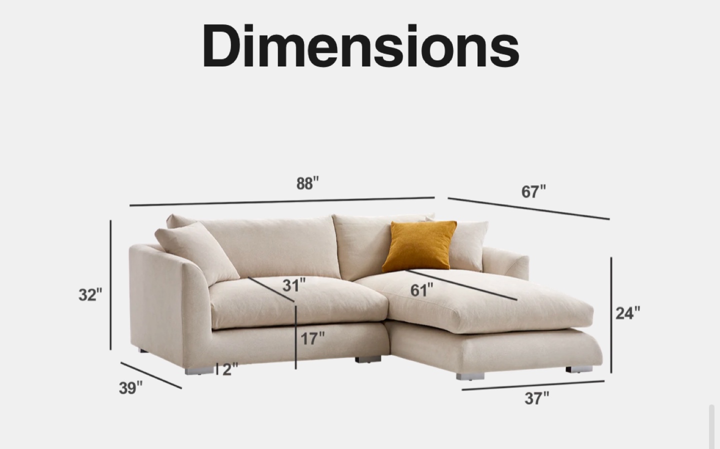 PRICE REDUCED! Modular Feather Sectional Sofa - photo 3