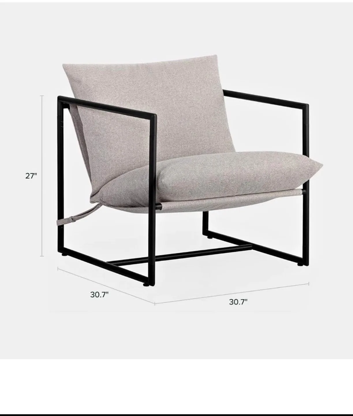 Modern Armchair with Black Metal Frame thumbnail