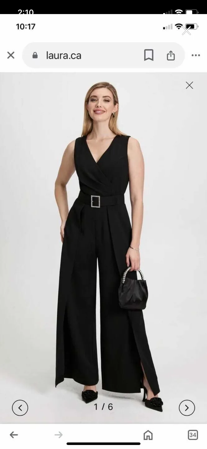 Black Crepe Belted Sleeveless Jumpsuit image indicator(4)