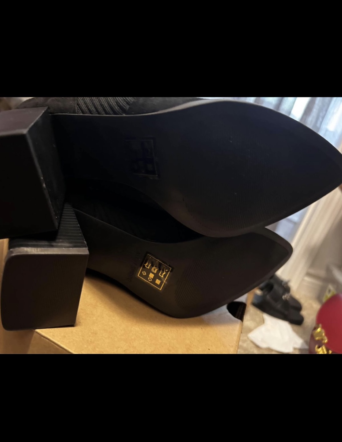 Black Suede Booties with Block Heel - photo 4
