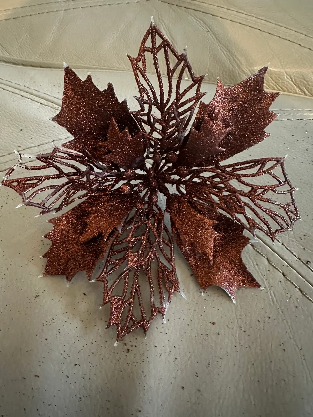 Set of 24 Copper Glitter Christmas Poinsettia image indicator(2)