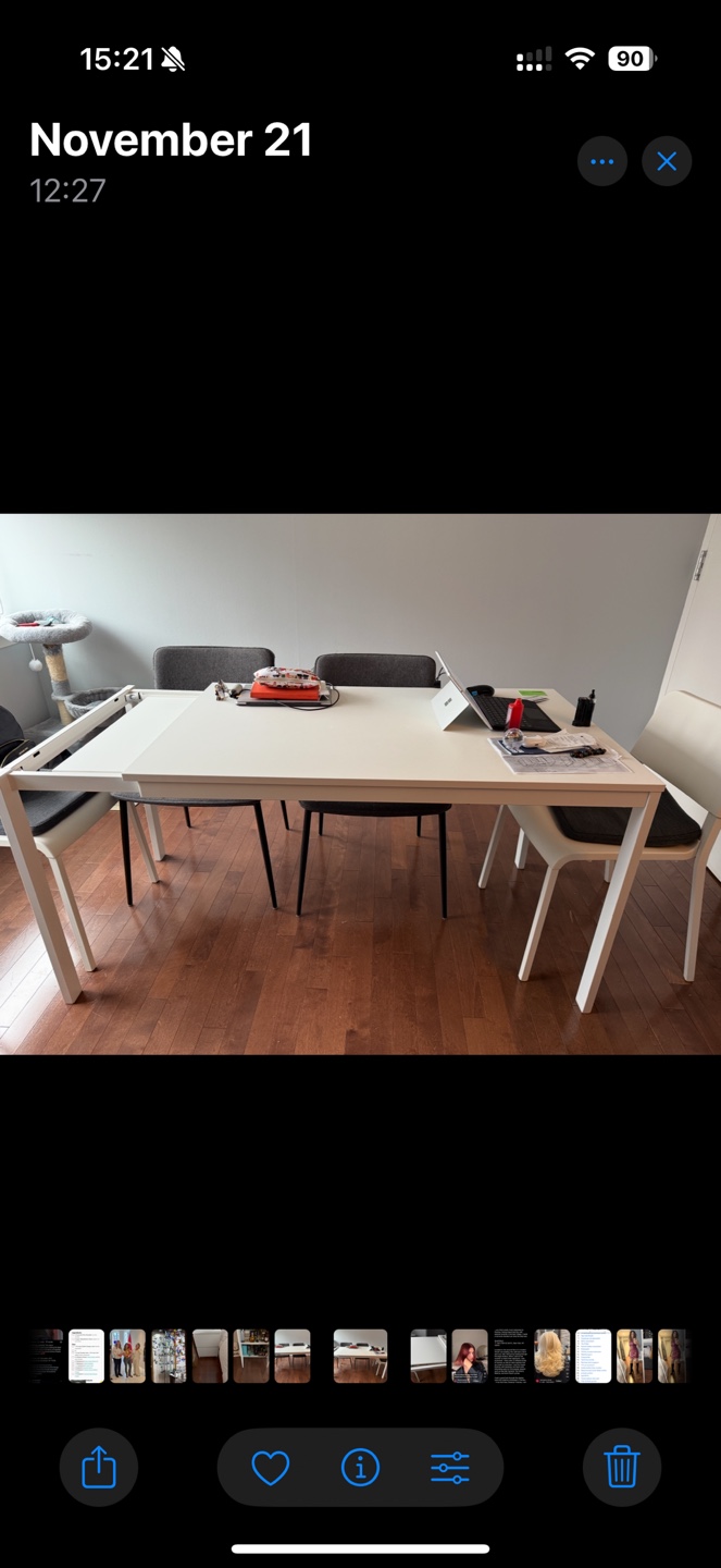 White Extendable Dining Table - photo 2