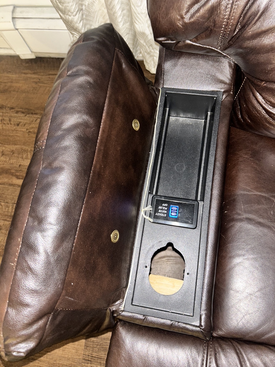 Recliner with Cup Holder, Storage, massage option - photo 2
