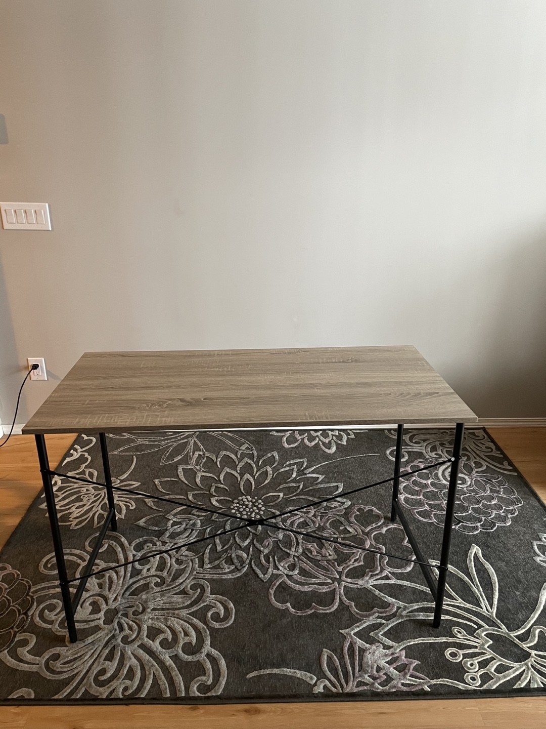 Oak/Black Office Computer Desk - photo 2