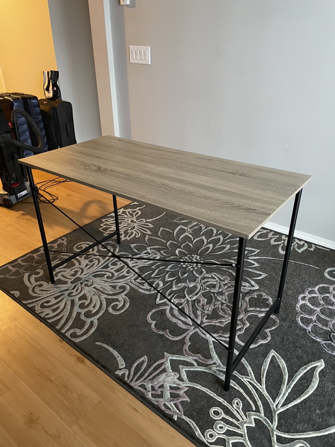 Oak/Black Office Computer Desk